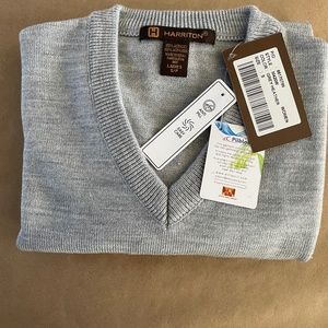 Grey V neck pullover NWT